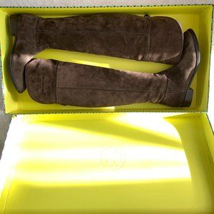 Tory Burch Simone 35MM Over the Knee Boot - Split Suede - Cafe Brown - Size 9 US